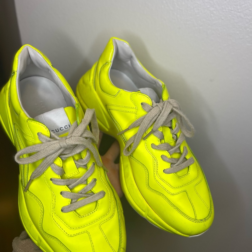 Neon yellow GUCCI sneakers